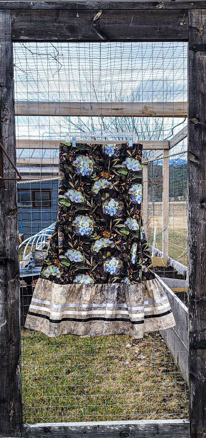 Ribbon Skirt: Blue Hydrangeas