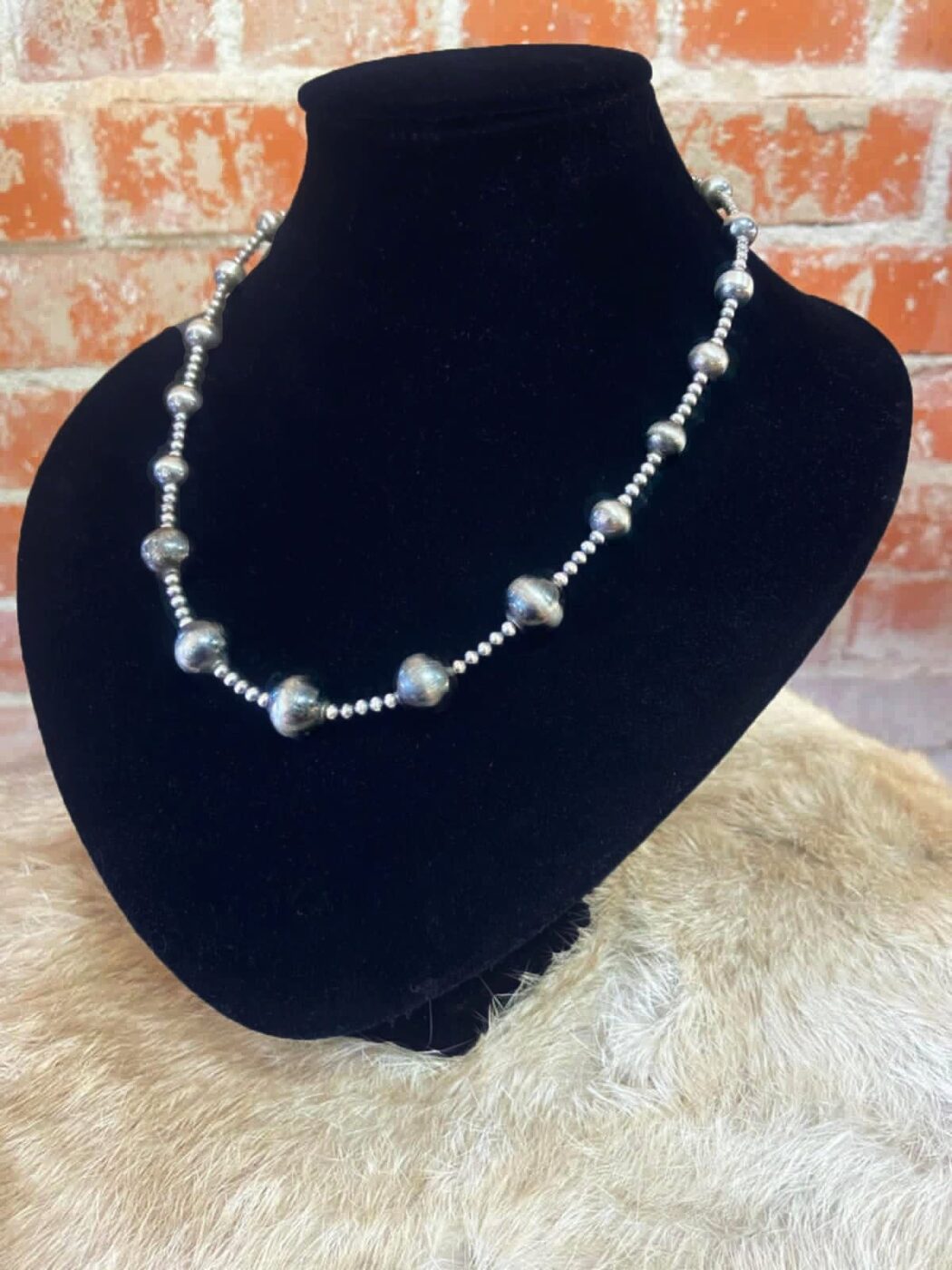 Sterling Silver "Navajo Pearls" Necklace
