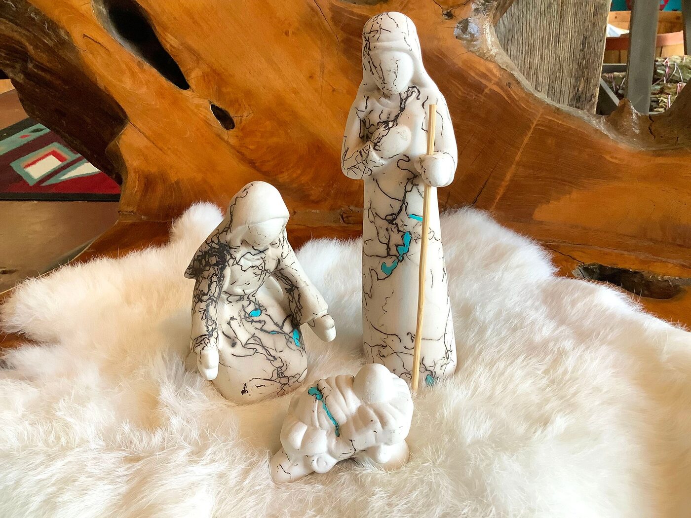 Three-Piece Horsehair Nativity
